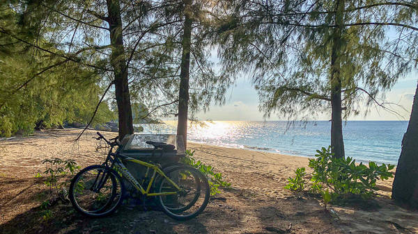 Cycling around Juara Beach, Tioman Island