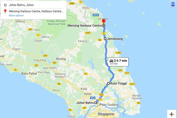 Self-Drive from JB to Mersing (Route 1)