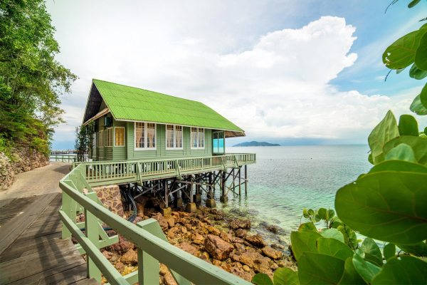 The Exterior of Waterfront Bungalow at Rawa Island Resort